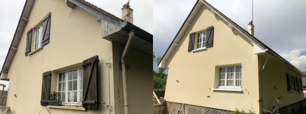 Ravalement de façade maison en résine projetée Evreux